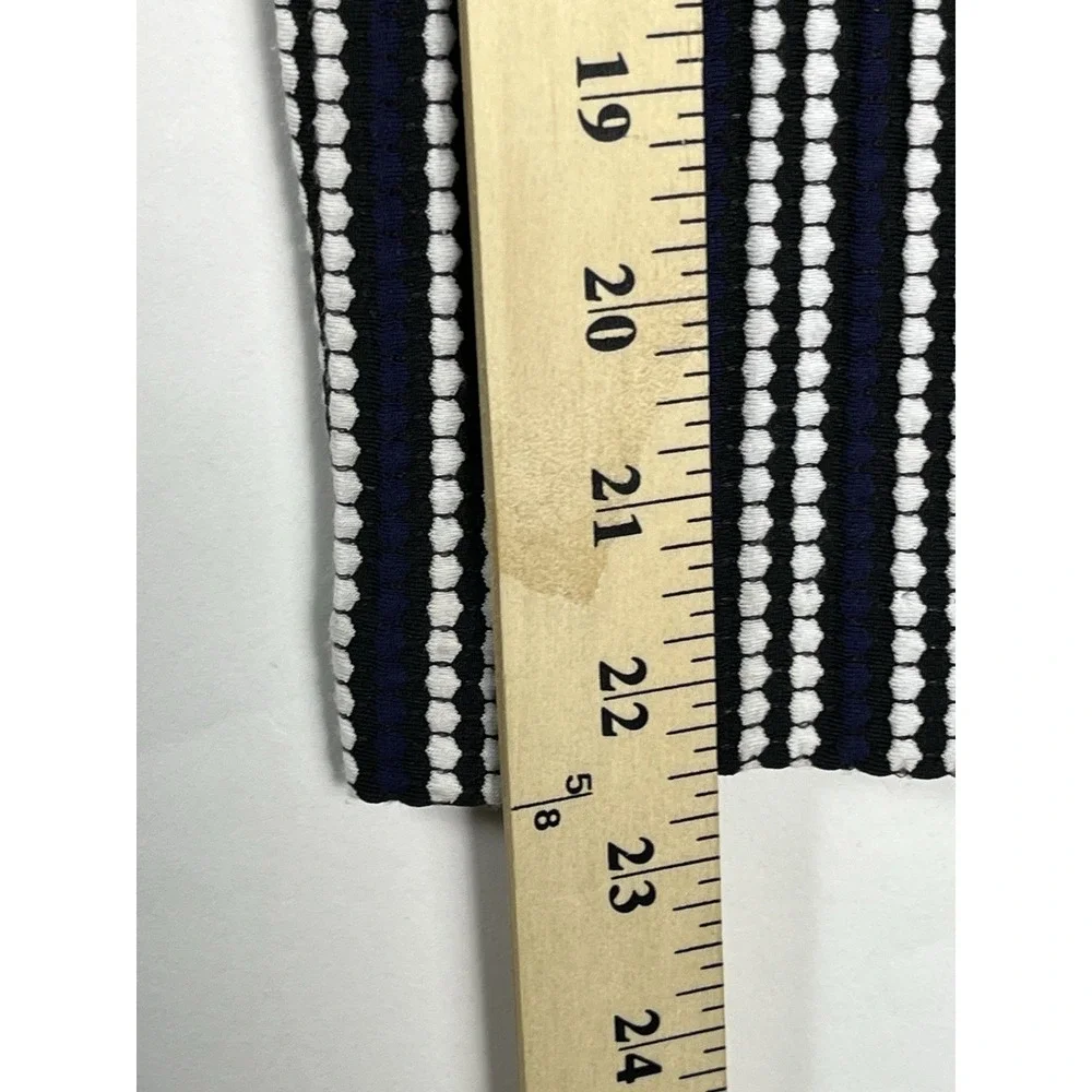 Tory Burch Navy Oxford Stripe Jacquard Wrap Dress Women's Size S‎ Luxury Chic